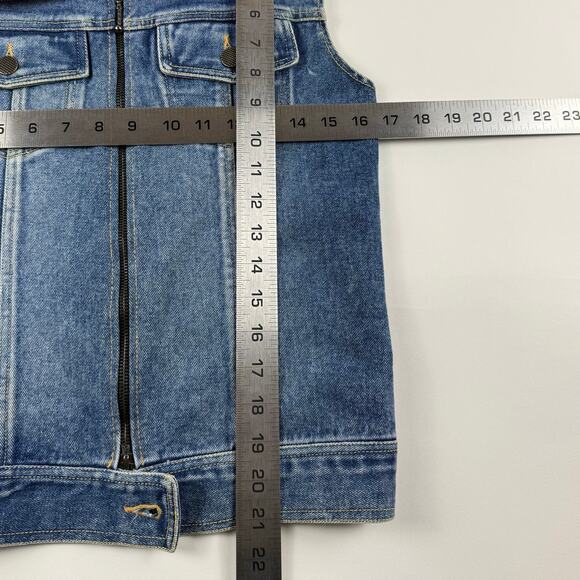 Vintage Blue Denim & Red Sweater Vest Beverly Hills Leather Club Size Medium - Picture 6 of 6